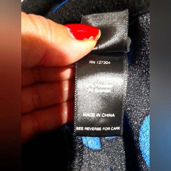 Ali Miles Ladies Black/Blue Polka Dot Blouse/Top - Picture 11 of 11